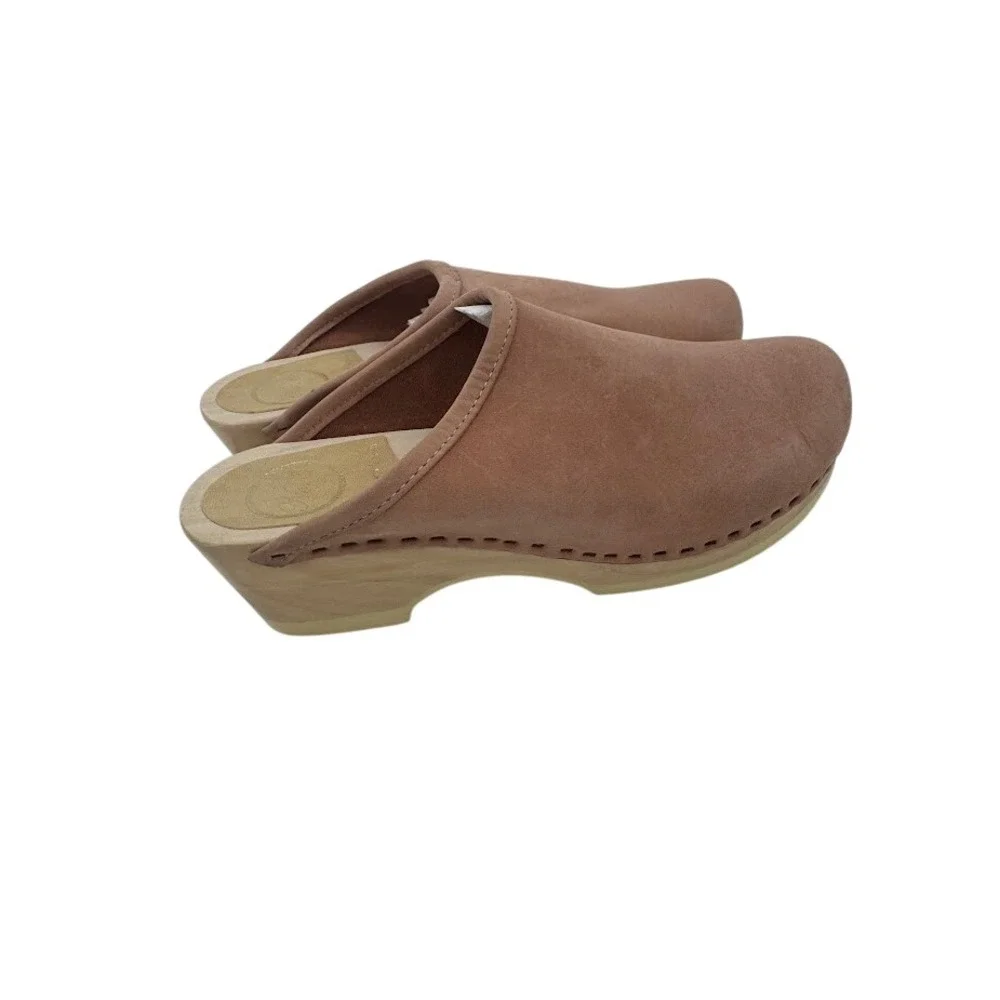 No.6 Store Old School Clogs Mid Heel in Blush Pink EU 40 Slip on Mule - Picture 7 of 13